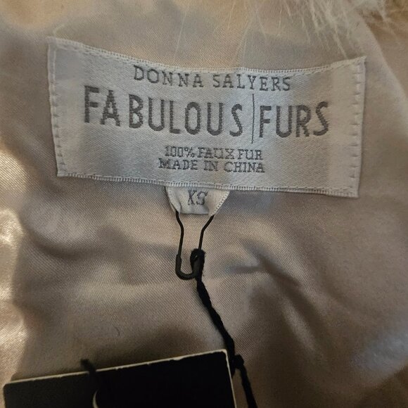 NWT Donna Salyers Fabulous Furs XS Arctic White Faux Fox Fur Vest Pockets Ski - Picture 7 of 9
